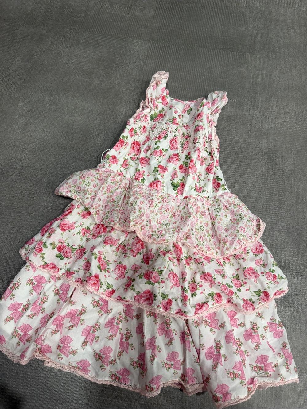 American Girl Doll and LoveShackFancy Girls Pink Floral Tiered Dress 4T - Picture 11 of 11
